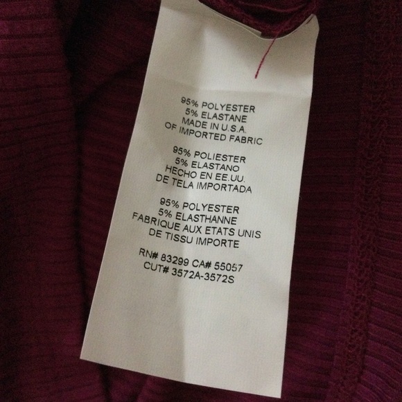 Express Ribbed Mock Neck Short Sleeve Tee Magenta Size L - Picture 9 of 10